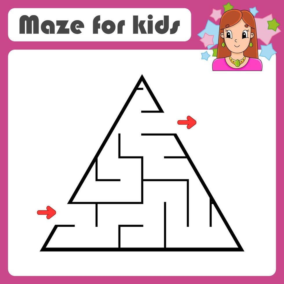 Abstract maze. Game for kids. Puzzle for children. cartoon style. Labyrinth conundrum. Find the right path. Cute character. Vector illustration.