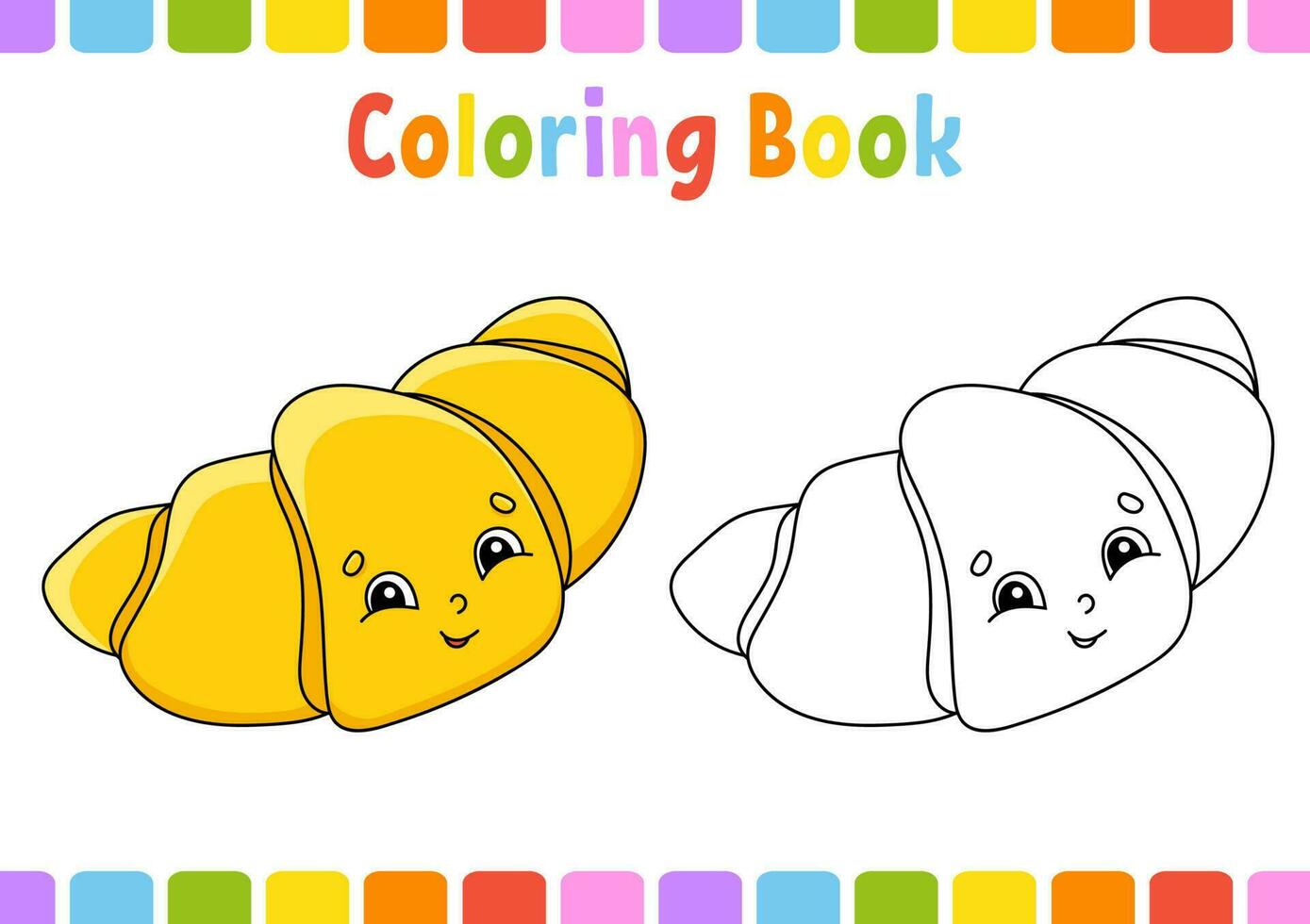 libro para colorear para niños. tema de cumpleaños personaje animado. ilustración vectorial página de fantasía para niños. silueta de contorno negro. aislado sobre fondo blanco. vector