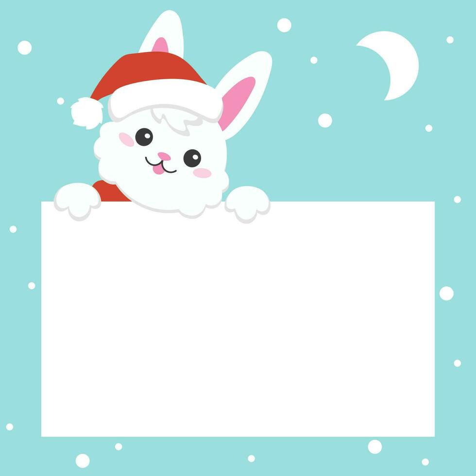 Cartoon character christmas rabbit. Colorful vector illustration. Isolated on color background. Design element. Template for your design, books, stickers, cards.