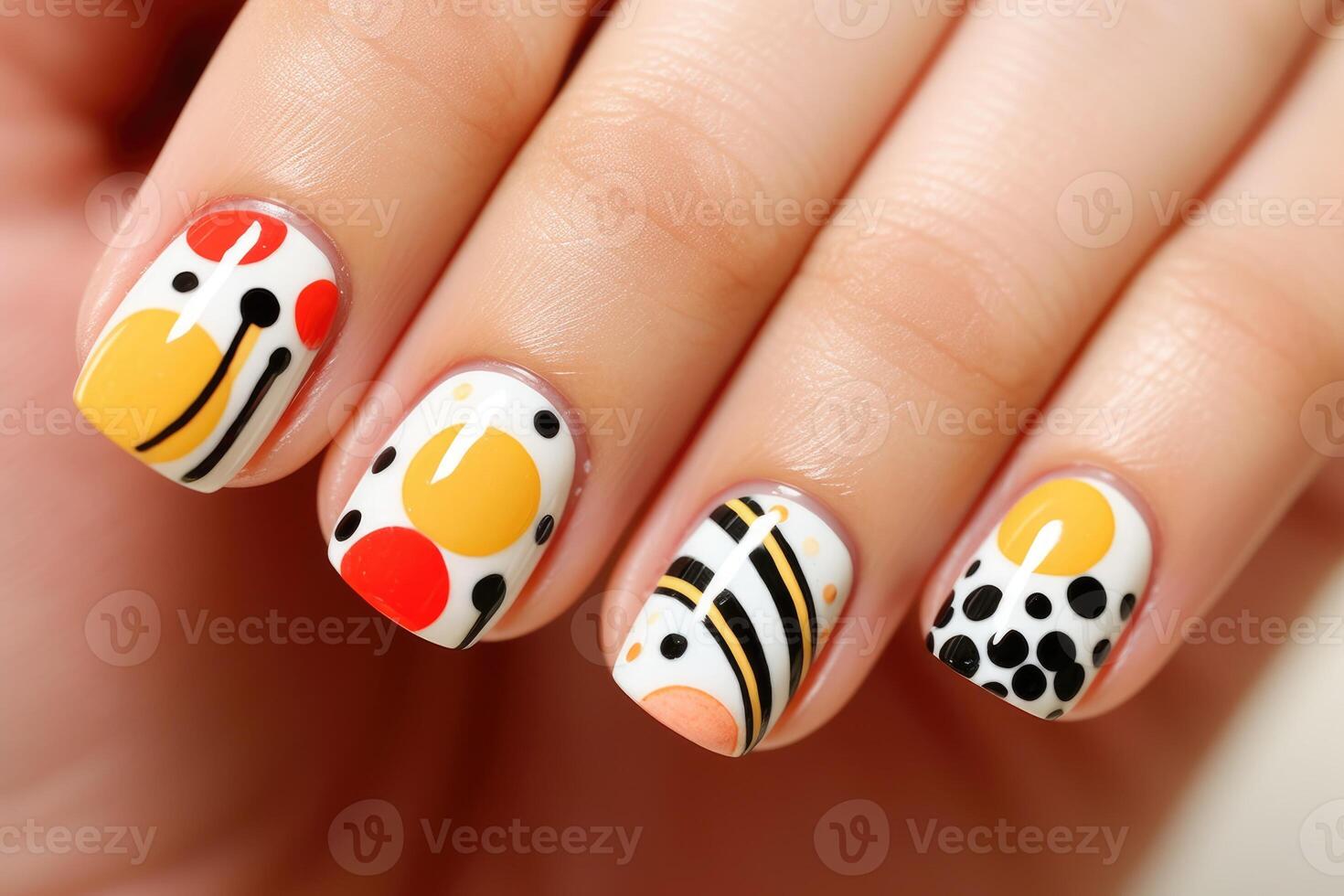 nail art polkadot nail design pop glitter nails abstrack theme photo