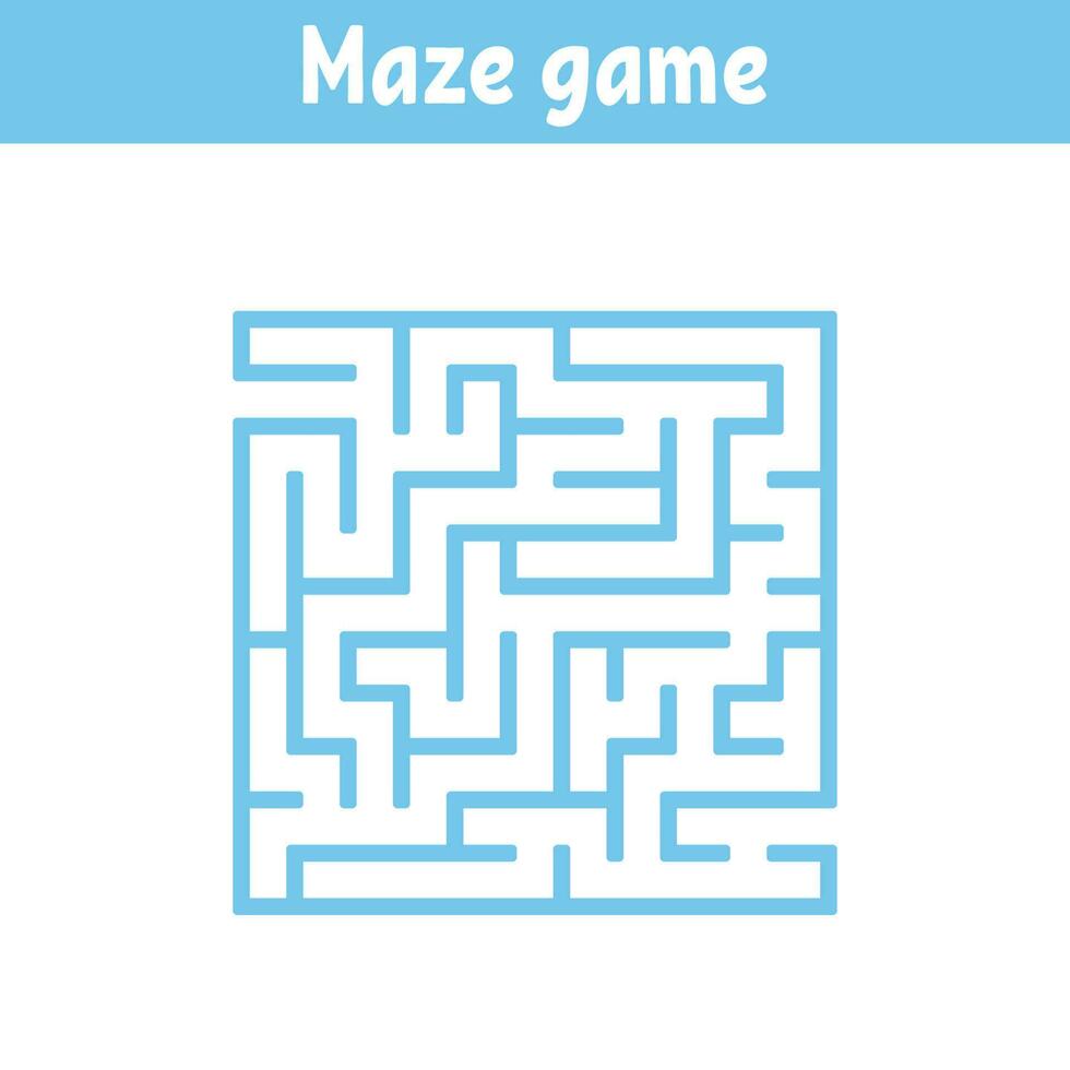 Abstract square maze. Game for kids. Puzzle for children. Labyrinth conundrum. Find the right path. Vector illustration.