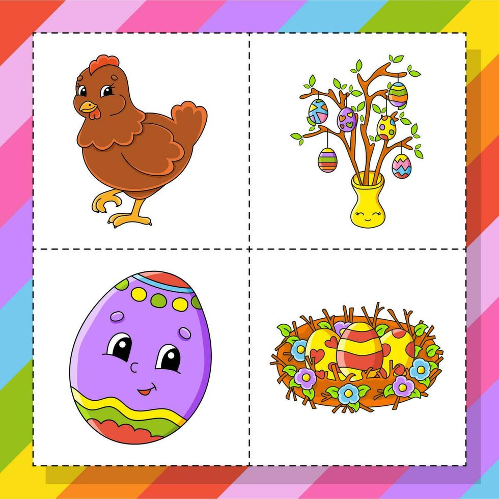 Cartoon character. Easter theme. Colorful vector illustration. Isolated on white background. Design element. Template for your design, books, stickers, cards.