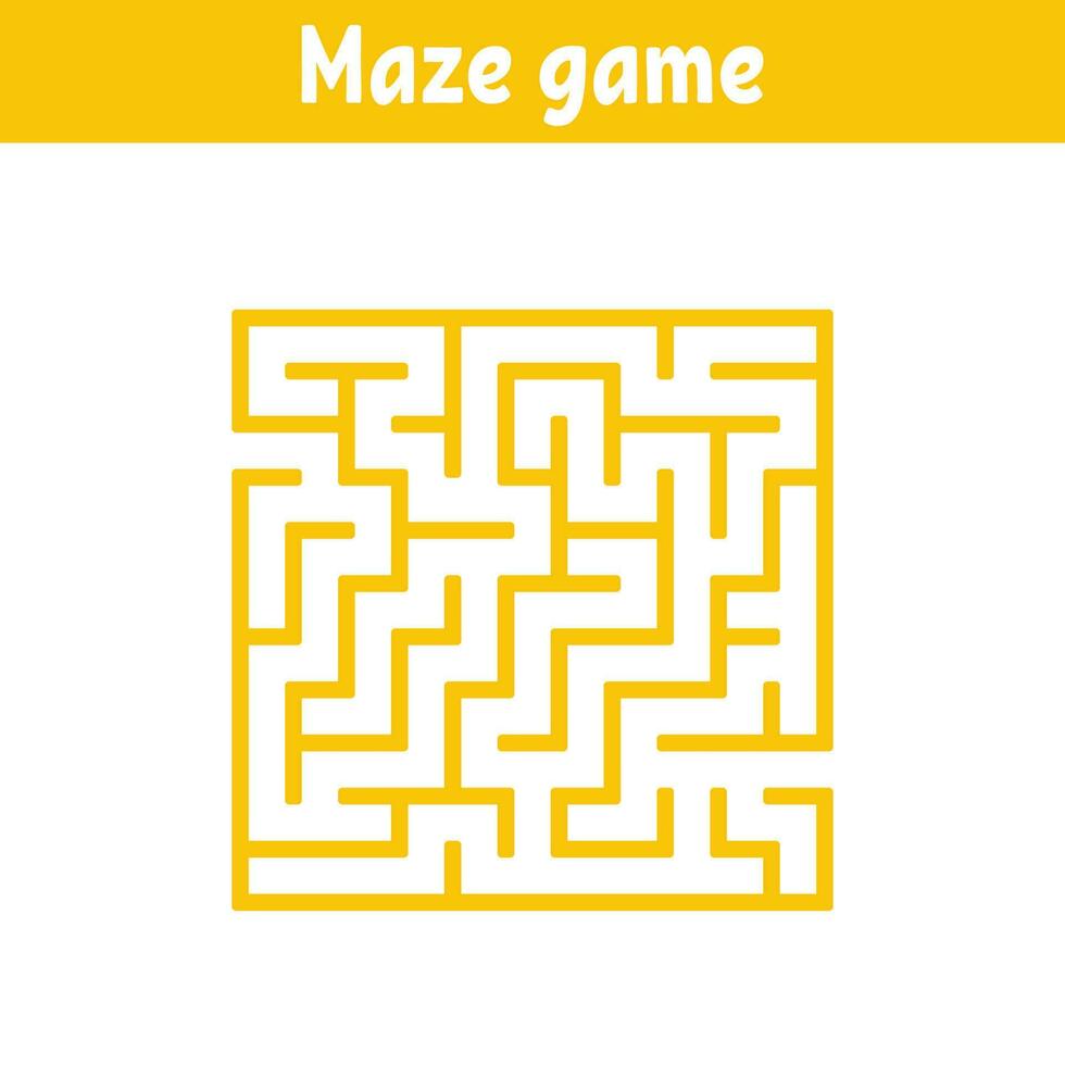 Abstract square maze. Game for kids. Puzzle for children. Labyrinth conundrum. Find the right path. Vector illustration.