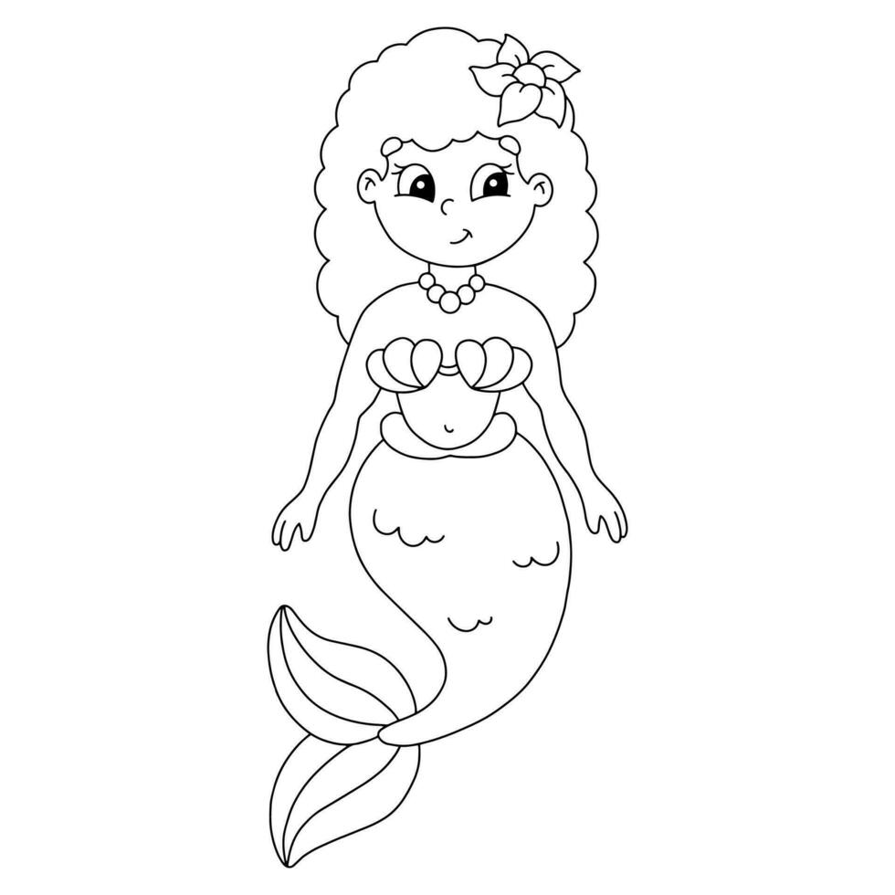 Coloring page for kids. Digital stamp. Cartoon style character. Isolated on white background. Vector illustration.