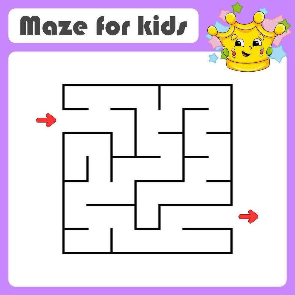 Abstract maze. Game for kids. Puzzle for children. cartoon style. Labyrinth conundrum. Find the right path. Cute character. . vector