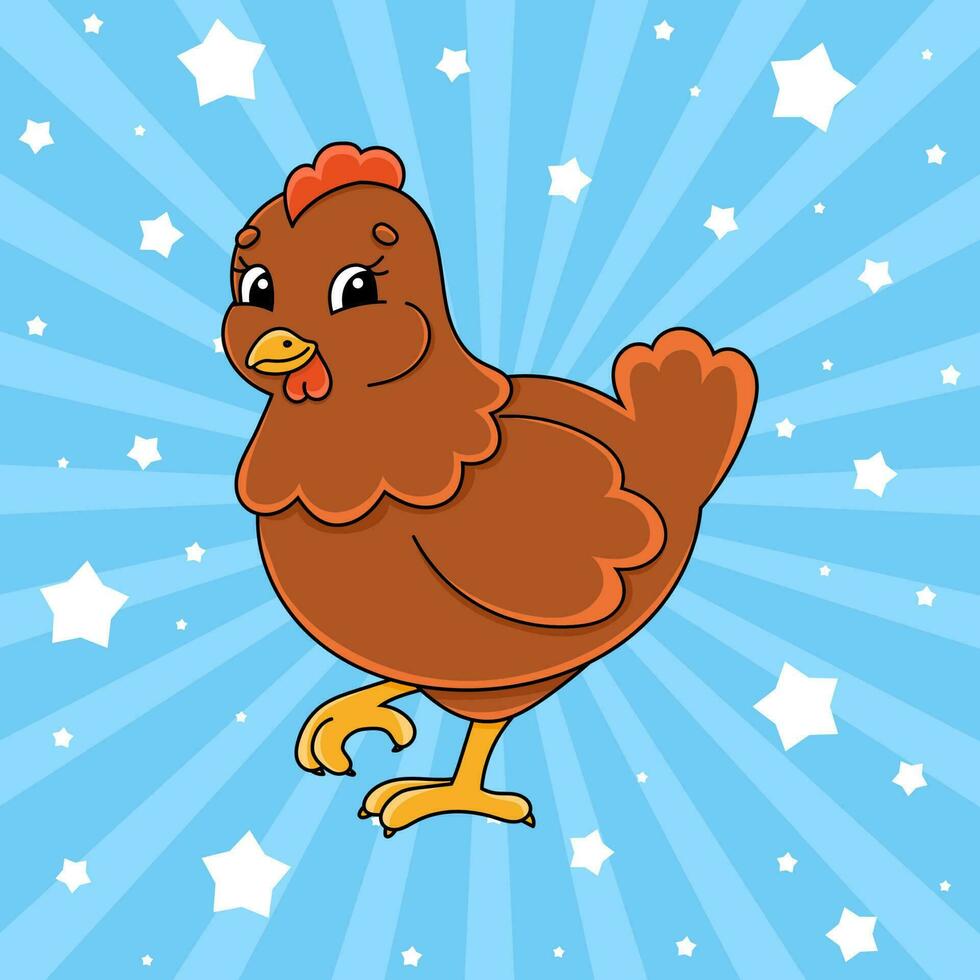 Cute cartoon character. Colorful vector illustration. Easter theme. Isolated on color background. Template for your design.