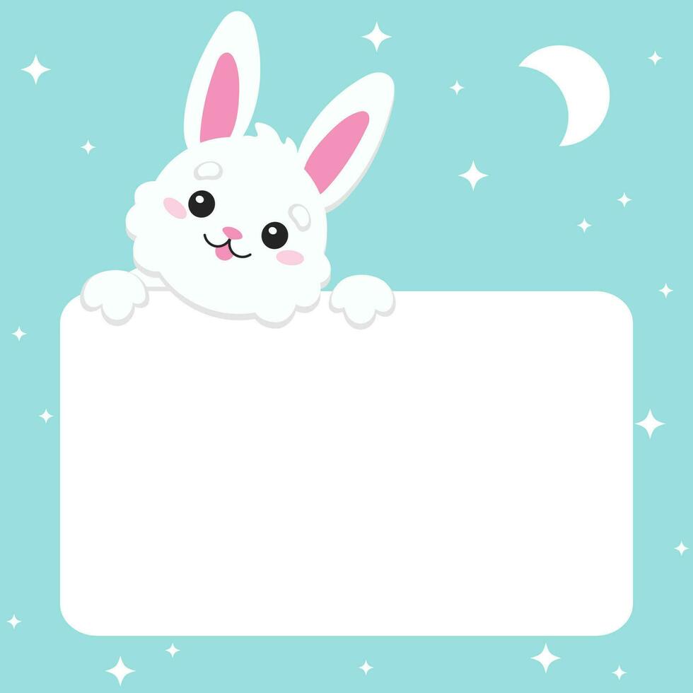 Cartoon character christmas rabbit. Colorful vector illustration. Isolated on color background. Design element. Template for your design, books, stickers, cards.