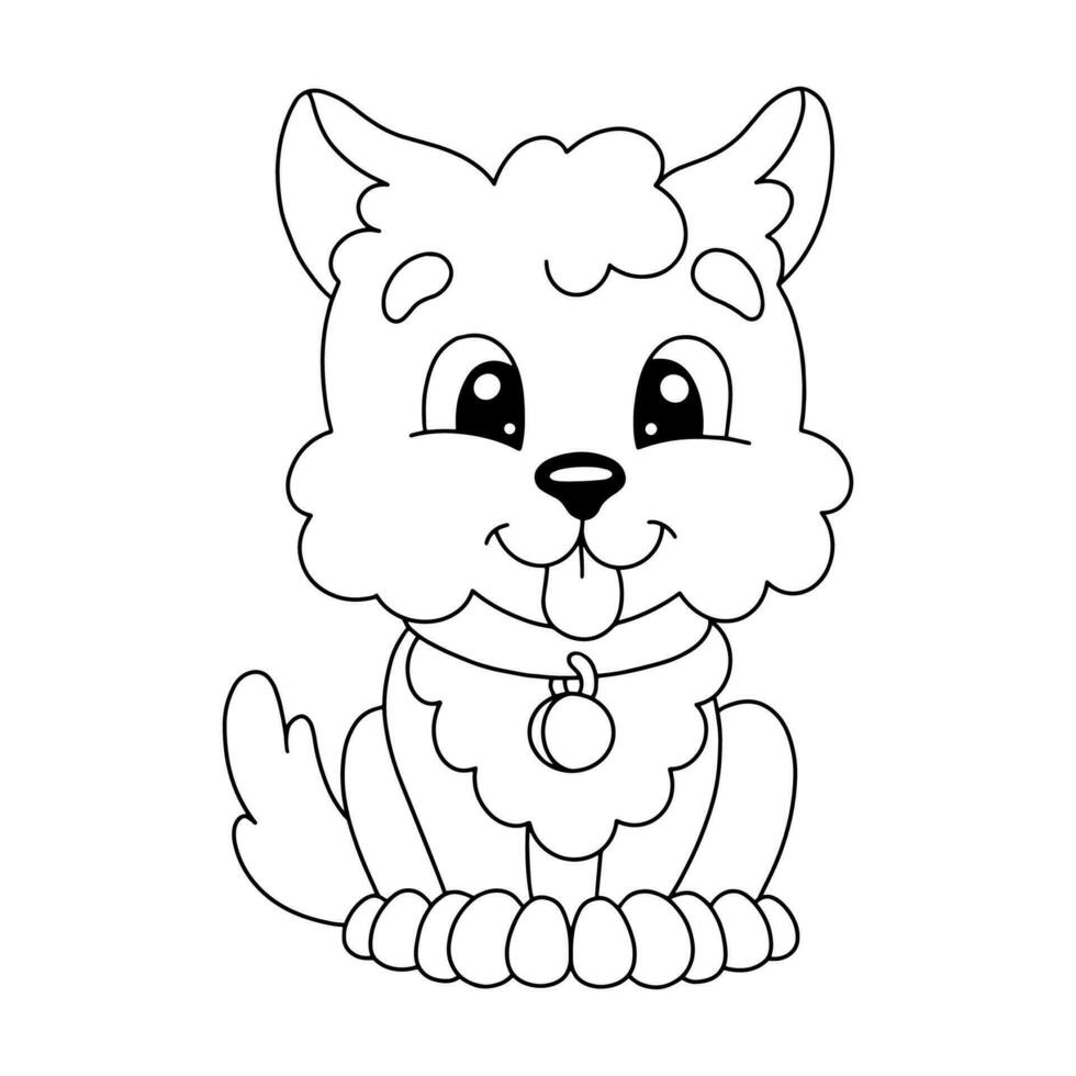 Coloring page for kids. Digital stamp. Cartoon style character. Isolated on white background. Vector illustration.