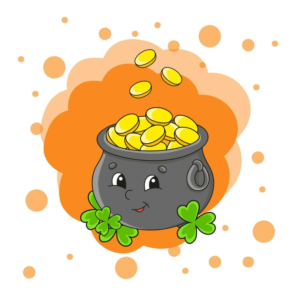 Cute character. Isolated on color abstract background. Design element. cartoon character. Vector illustration.
