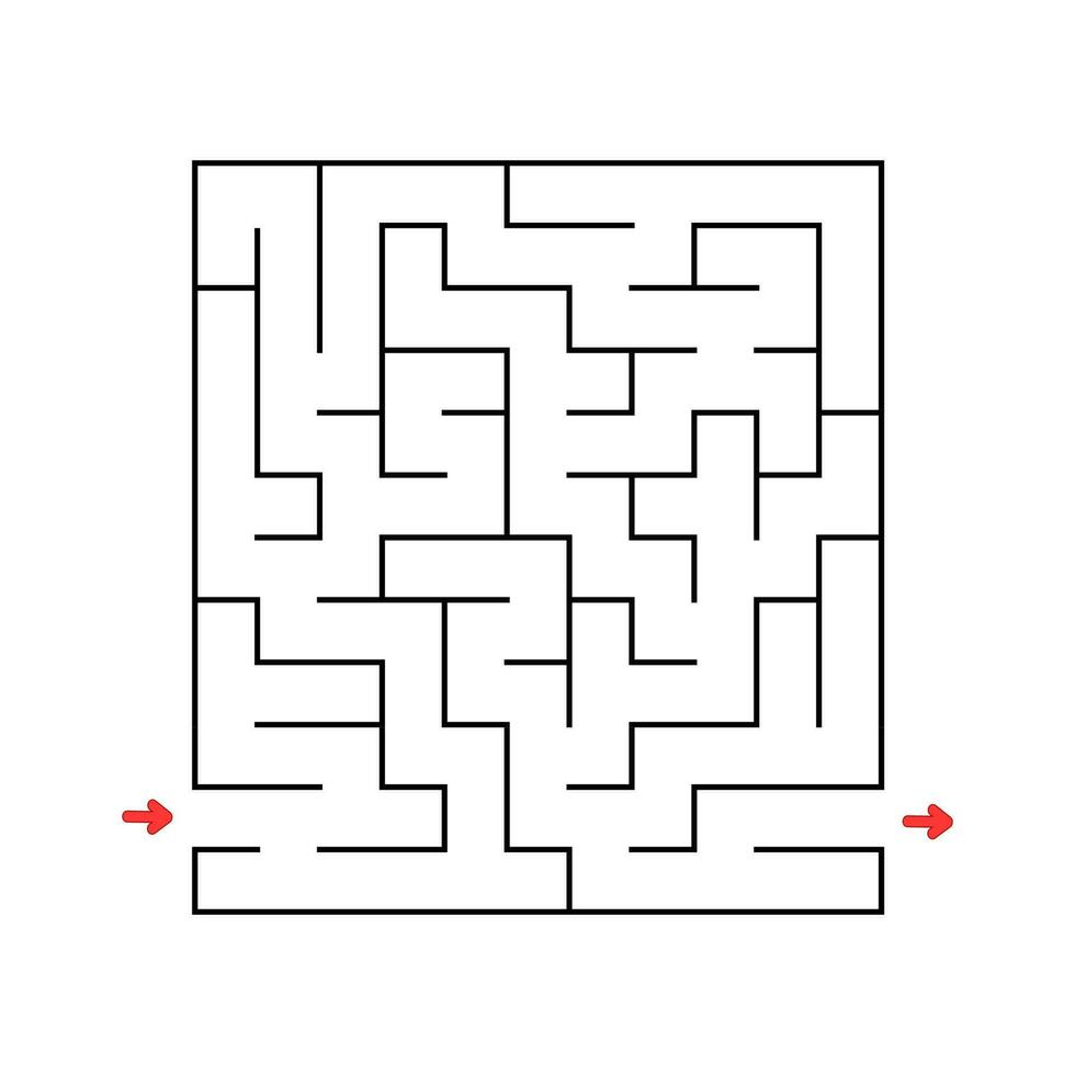 Abstact labyrinth. Educational game for kids. Puzzle for children. Maze conundrum. Find the right path. Vector illustration.