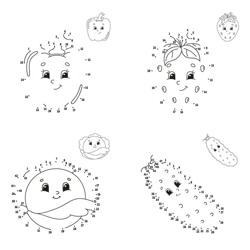Dot to dot game. Draw a line. For kids. Activity worksheet. Coloring book. With answer. cartoon character. Vector illustration.