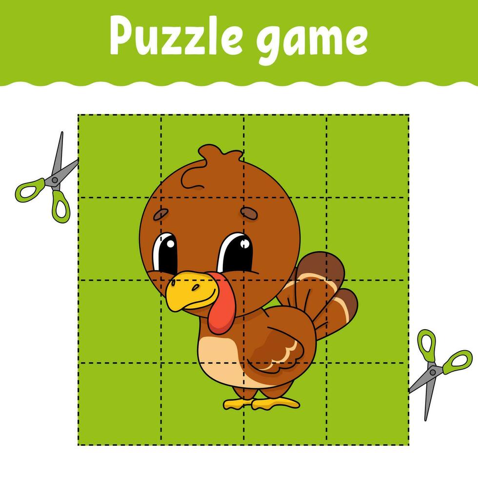 Puzzle game for kids. Education developing worksheet. Learning game for children. Color activity page. For toddler. Riddle for preschool. Vector illustration.