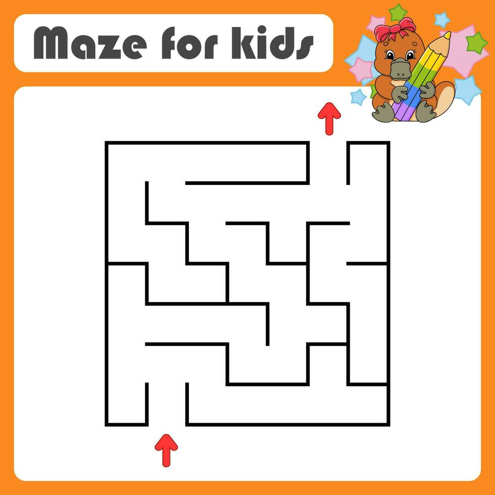 Abstract maze. Game for kids. Puzzle for children. cartoon style. Labyrinth conundrum. Color vector illustration. Find the right path. Cute character.