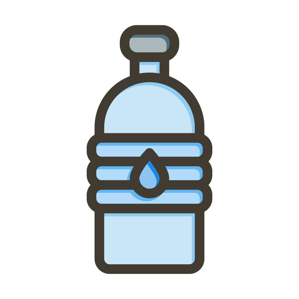 Water Flask Vector Thick Line Filled Colors Icon Design