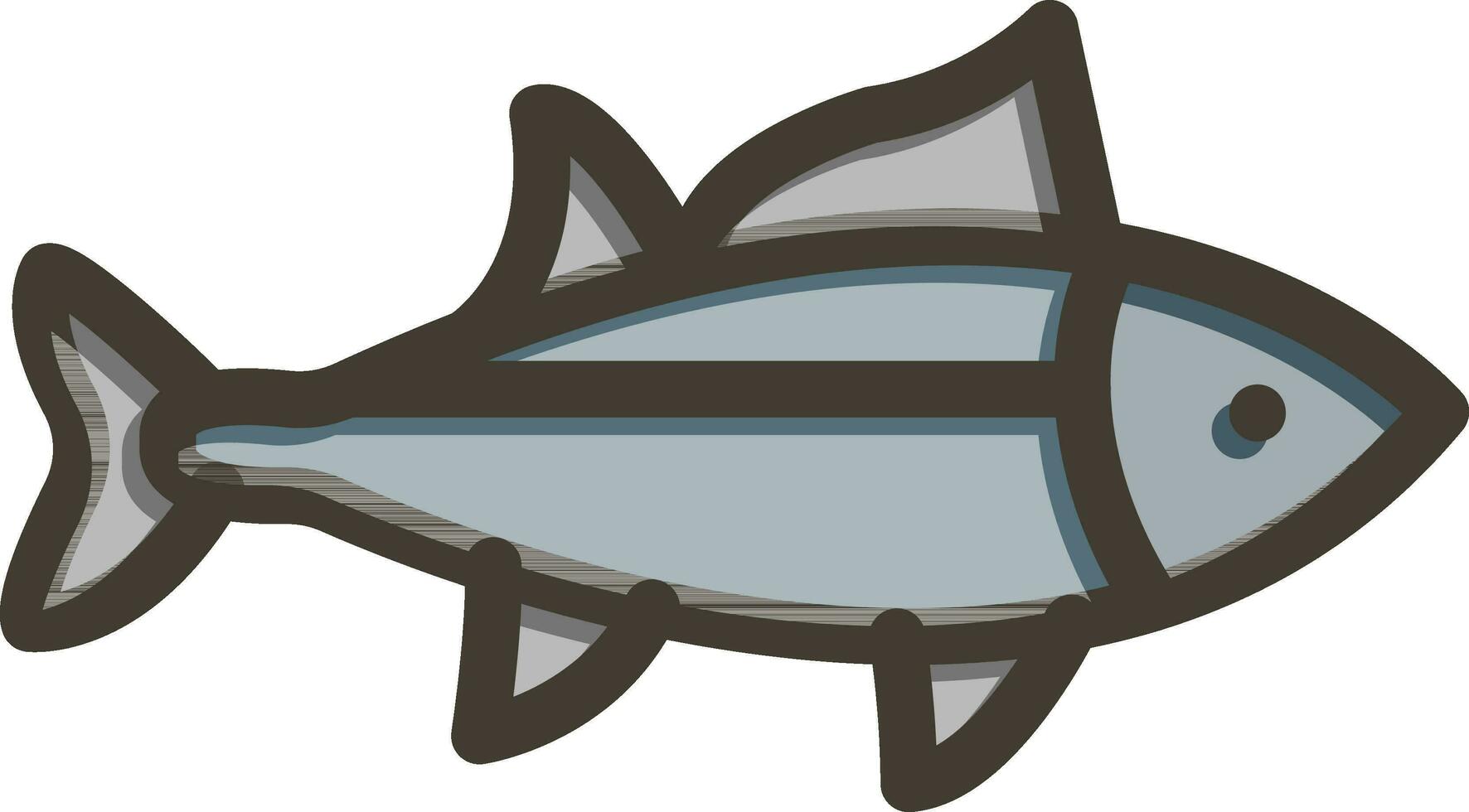 Tuna Vector Thick Line Filled Colors Icon Design