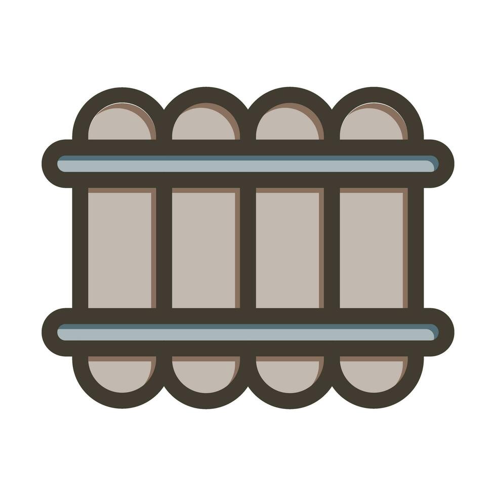 Raft Vector Thick Line Filled Colors Icon Design