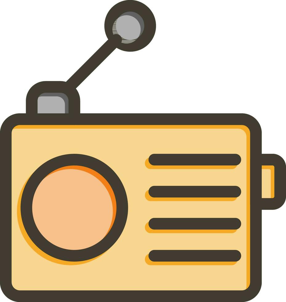 Radio Vector Thick Line Filled Colors Icon Design