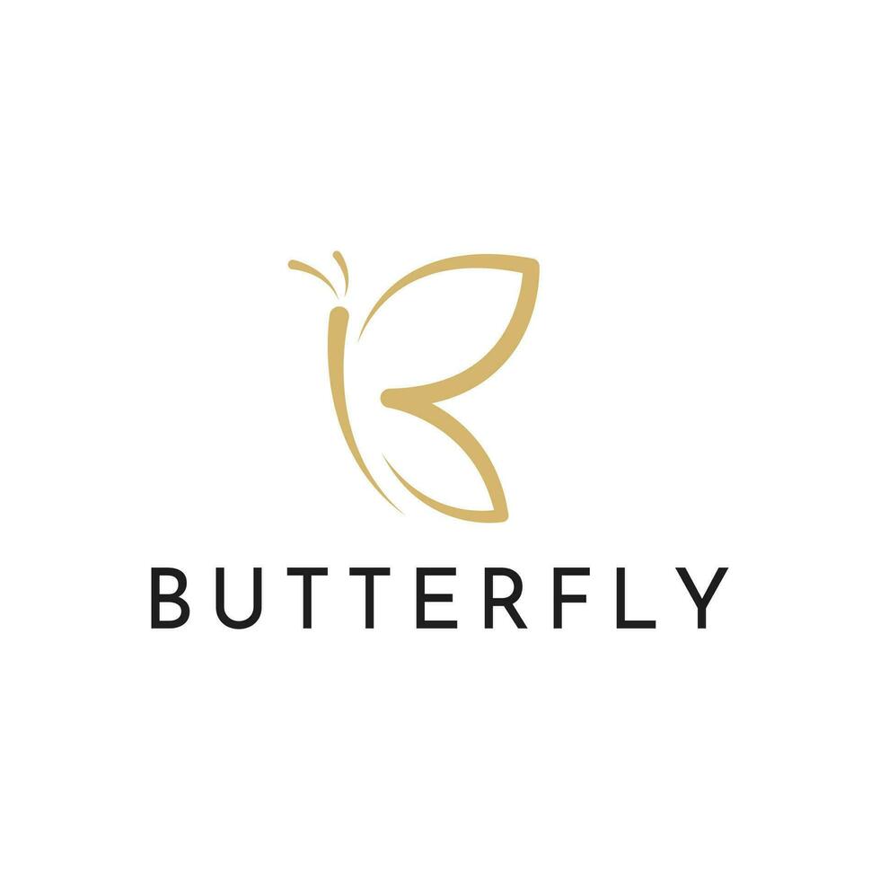 Simple butterfly vector logo design template