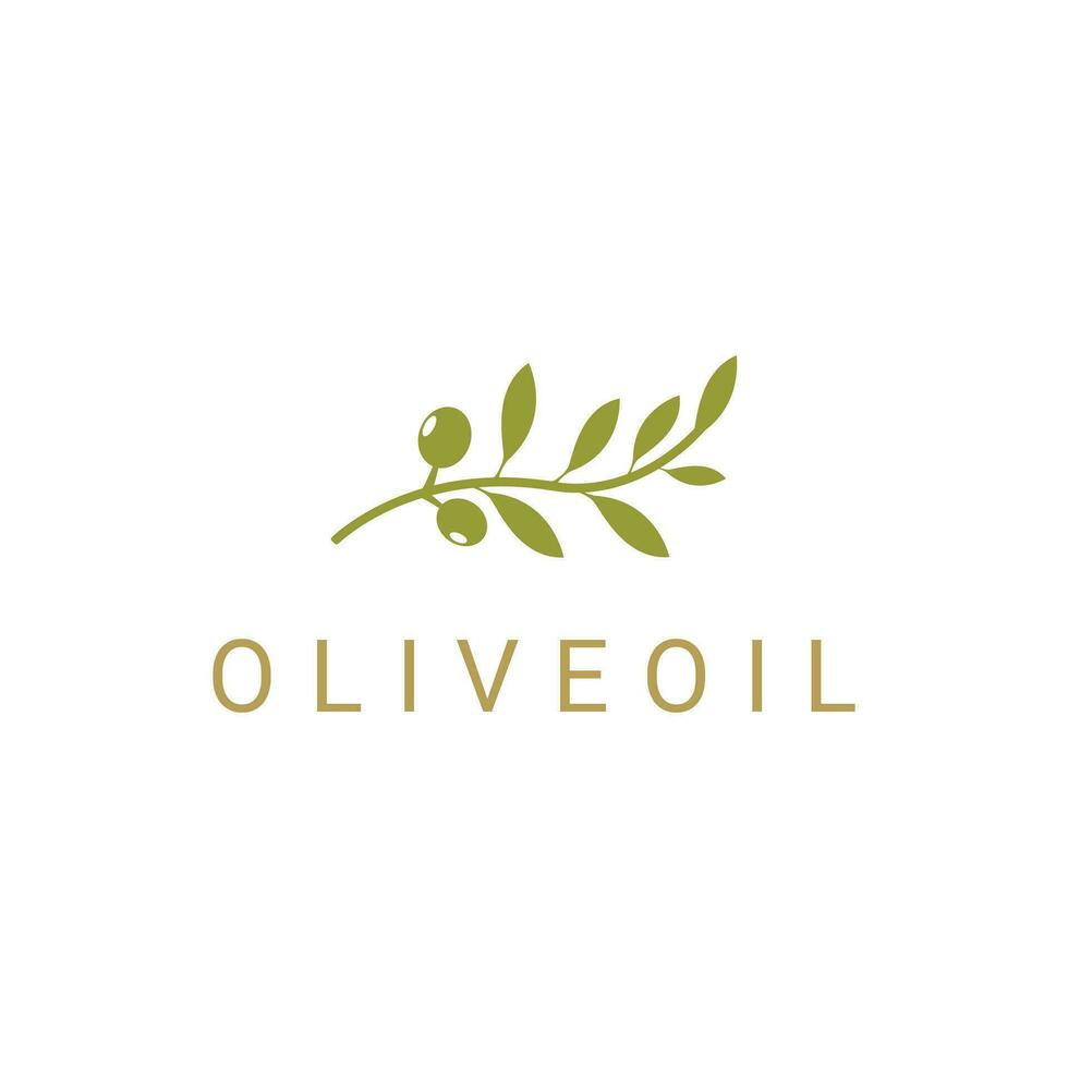 Olive Leaf Flower logo design concept vector