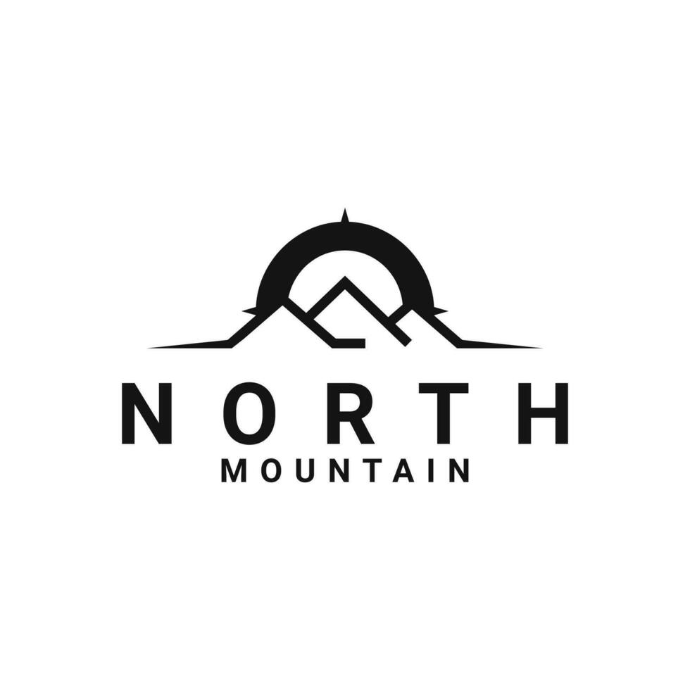 norte montar Brújula para aventuras al aire libre logo diseño inspiración vector