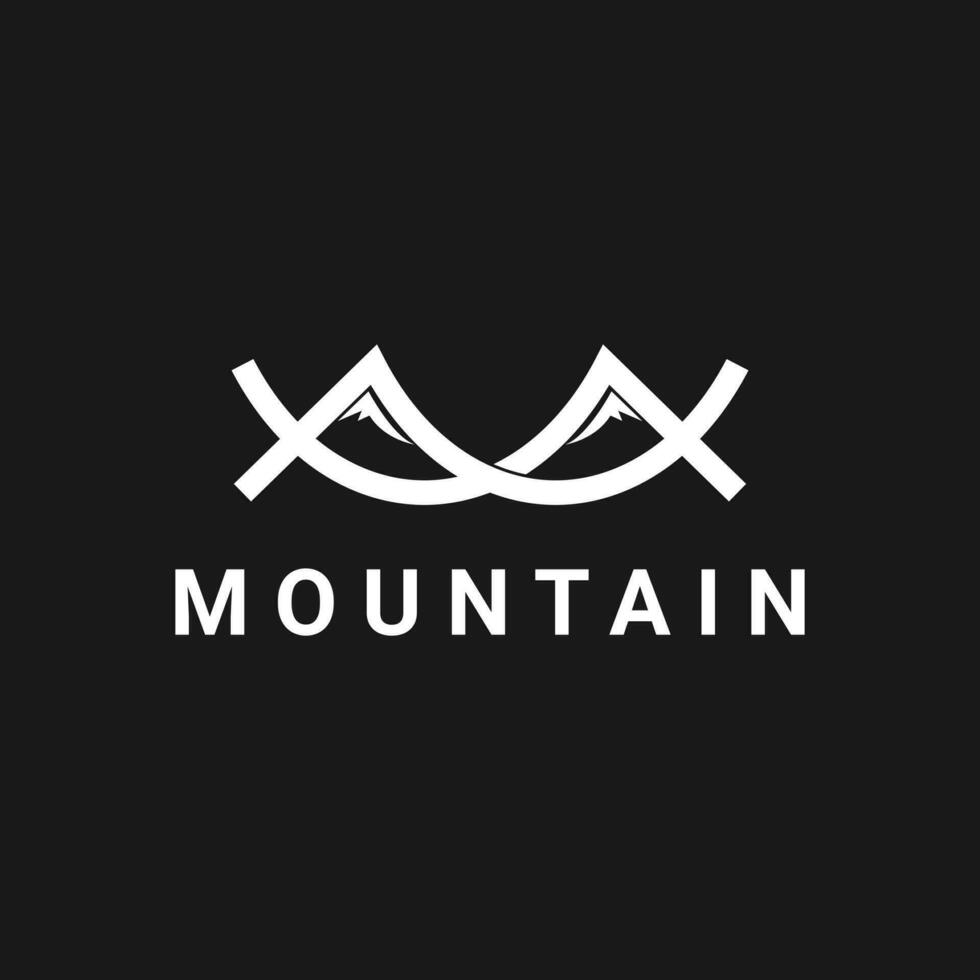 montaña logo diseño modelo concepto sencillo y elegante, mw letra logo diseño montaña forma vector