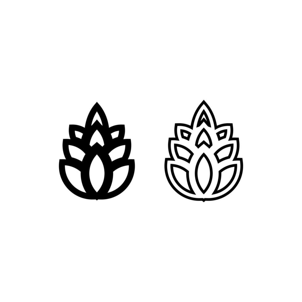 simple pine hop cone icon on white background vector