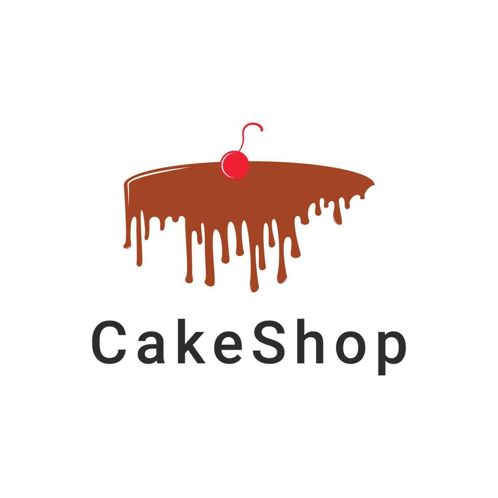 pastel tienda logo diseño modelo para pastel negocio vector