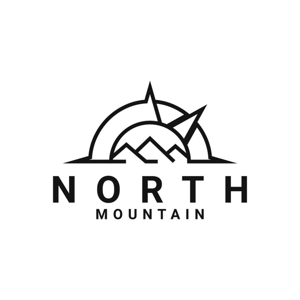 North Mount Compass for Adventure Outdoor logo design inspiration vector