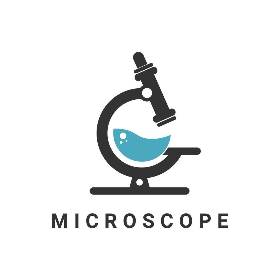 microscopio laboratorio logo modelo diseño. letra sol forma microscopio vector