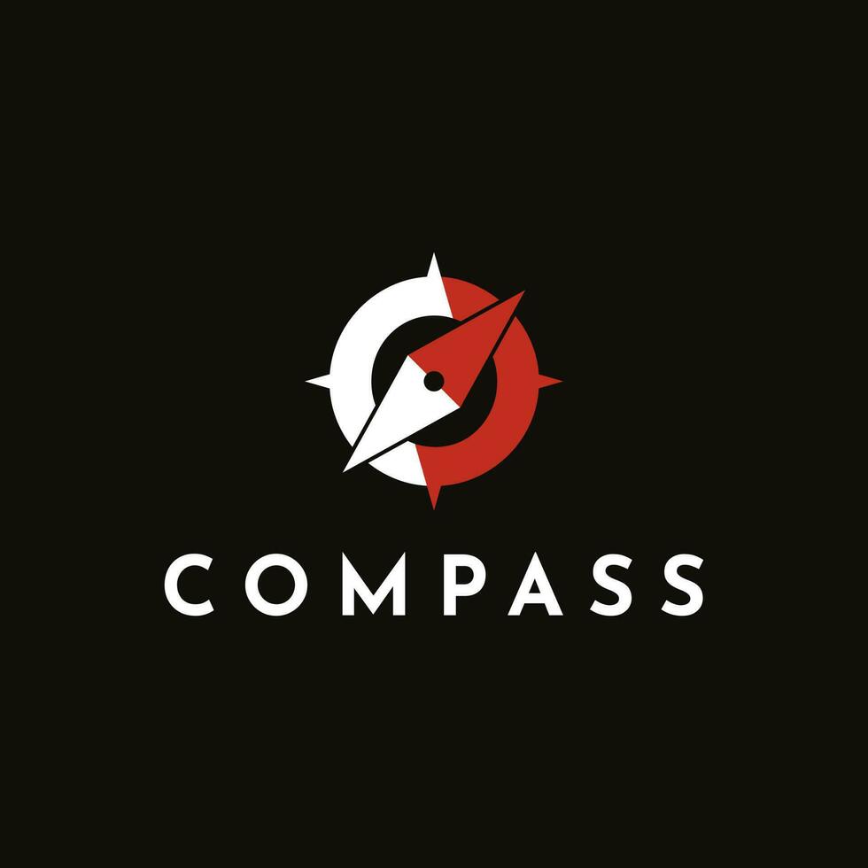 Compass Arrow Travel Direction Logo Design Template vector