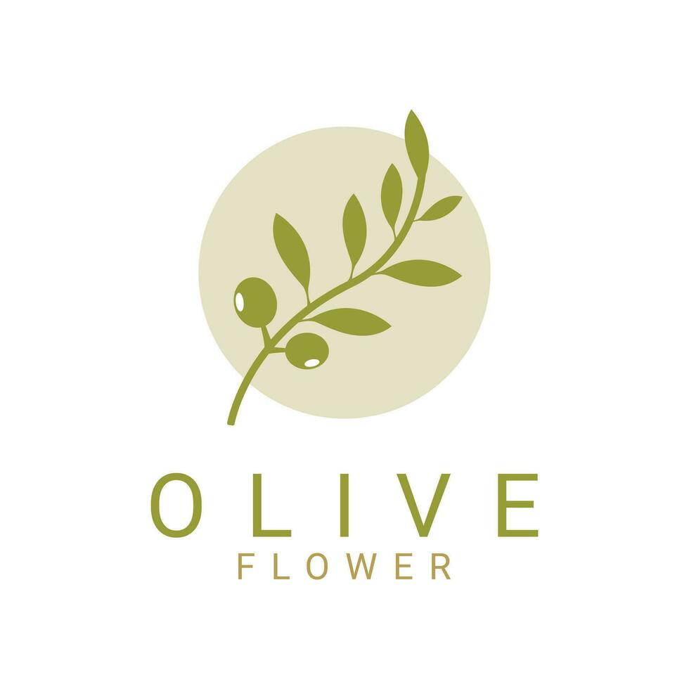 Olive Leaf Flower logo design concept vector