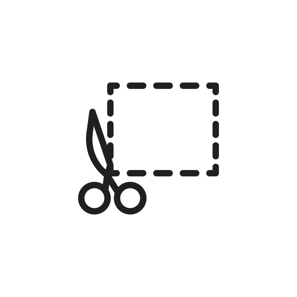 scissor icon line outline, vector illustration