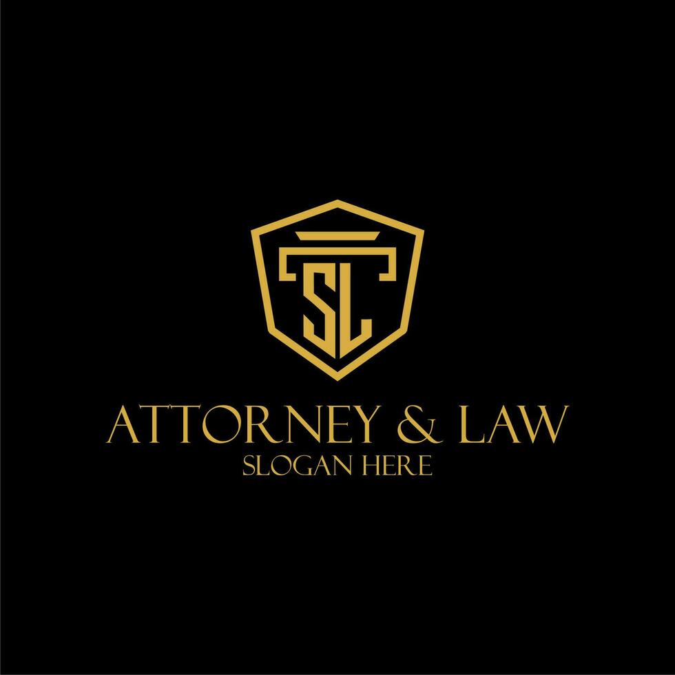 SL initial monogram for lawfirm logo ideas with creative polygon style design vector