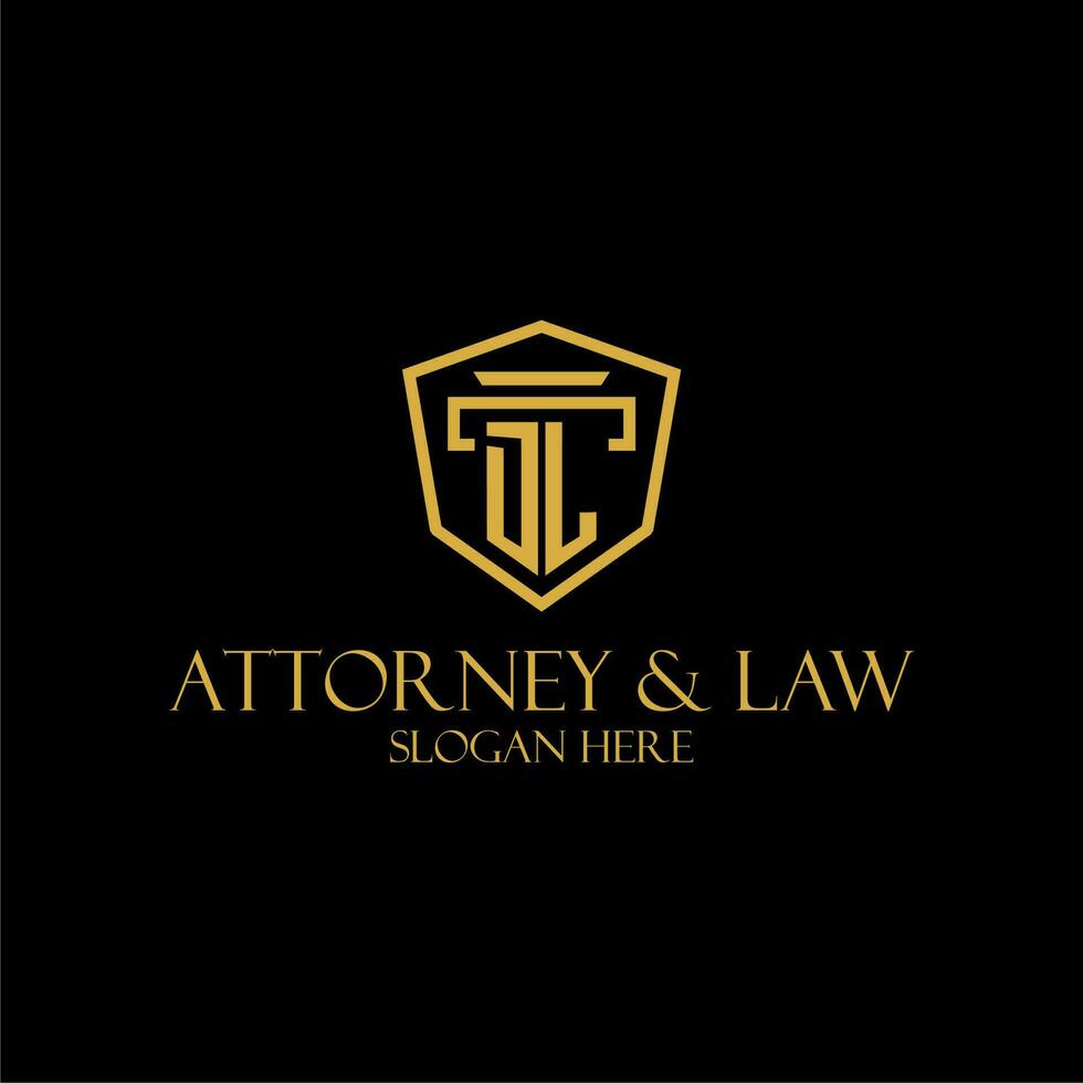 DL initial monogram for lawfirm logo ideas with creative polygon style design vector