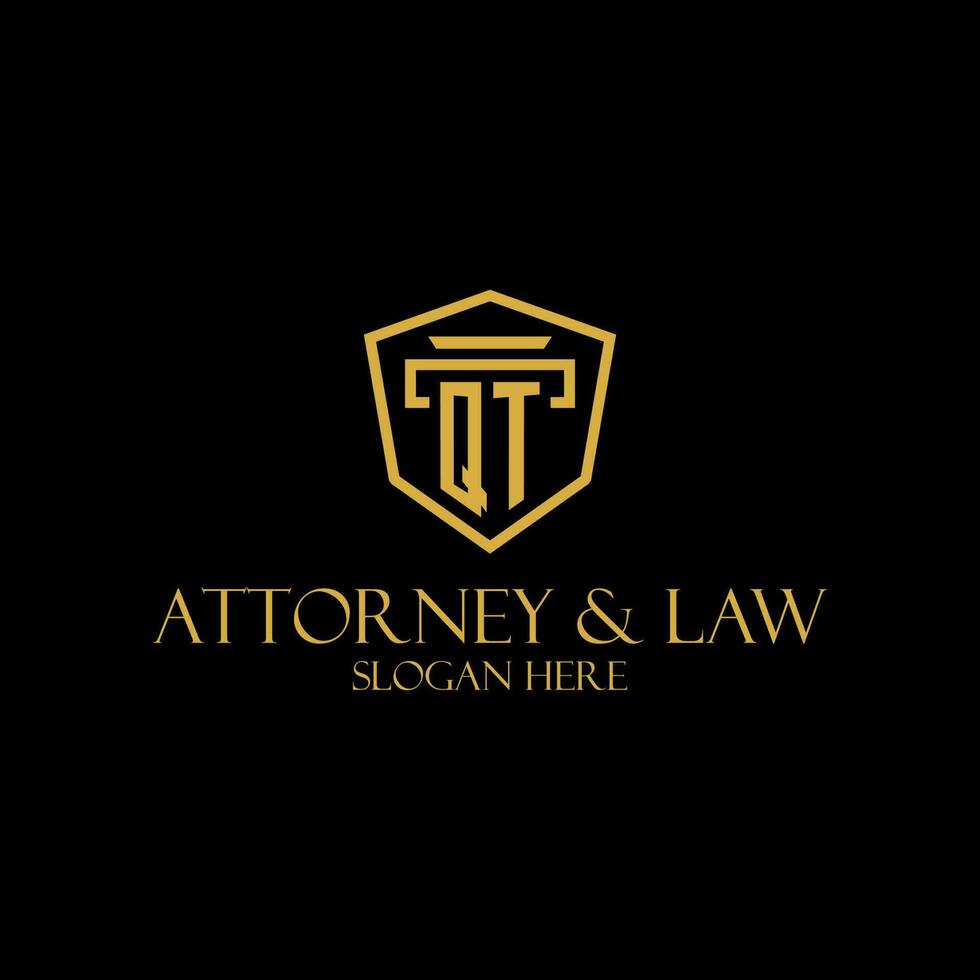 QT initial monogram for lawfirm logo ideas with creative polygon style design vector