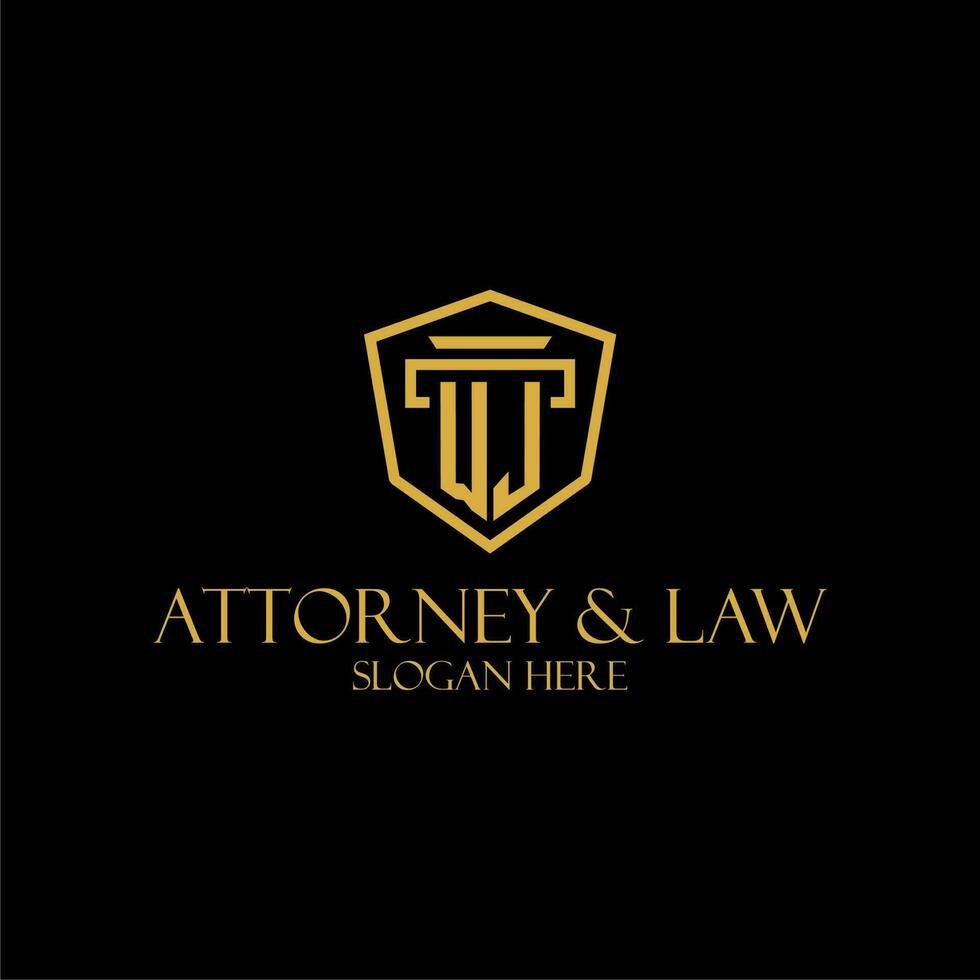 WJ initial monogram for lawfirm logo ideas with creative polygon style design vector