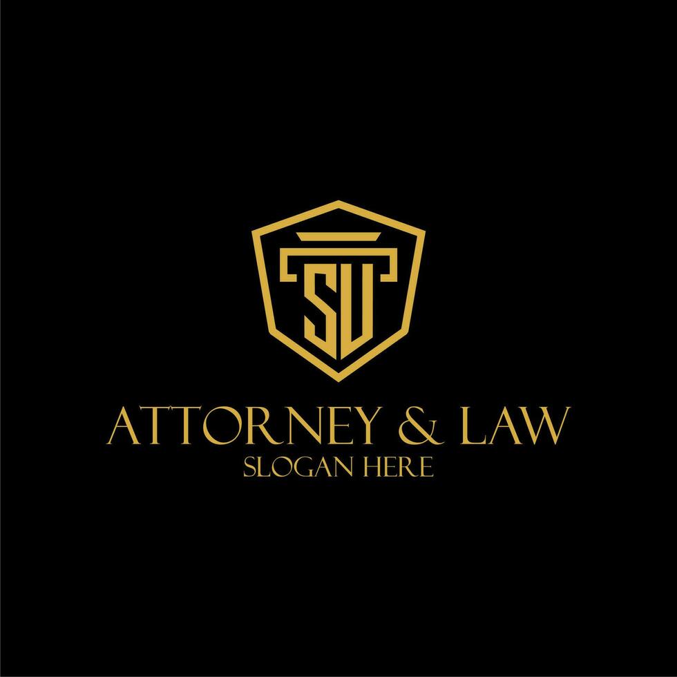 SU initial monogram for lawfirm logo ideas with creative polygon style design vector