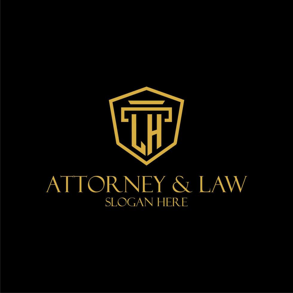 lh inicial monograma para bufete de abogados logo ideas con creativo polígono estilo diseño vector