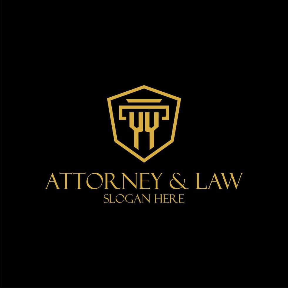 YY initial monogram for lawfirm logo ideas with creative polygon style design vector