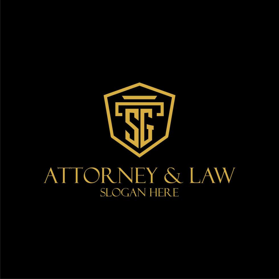 SG initial monogram for lawfirm logo ideas with creative polygon style design vector