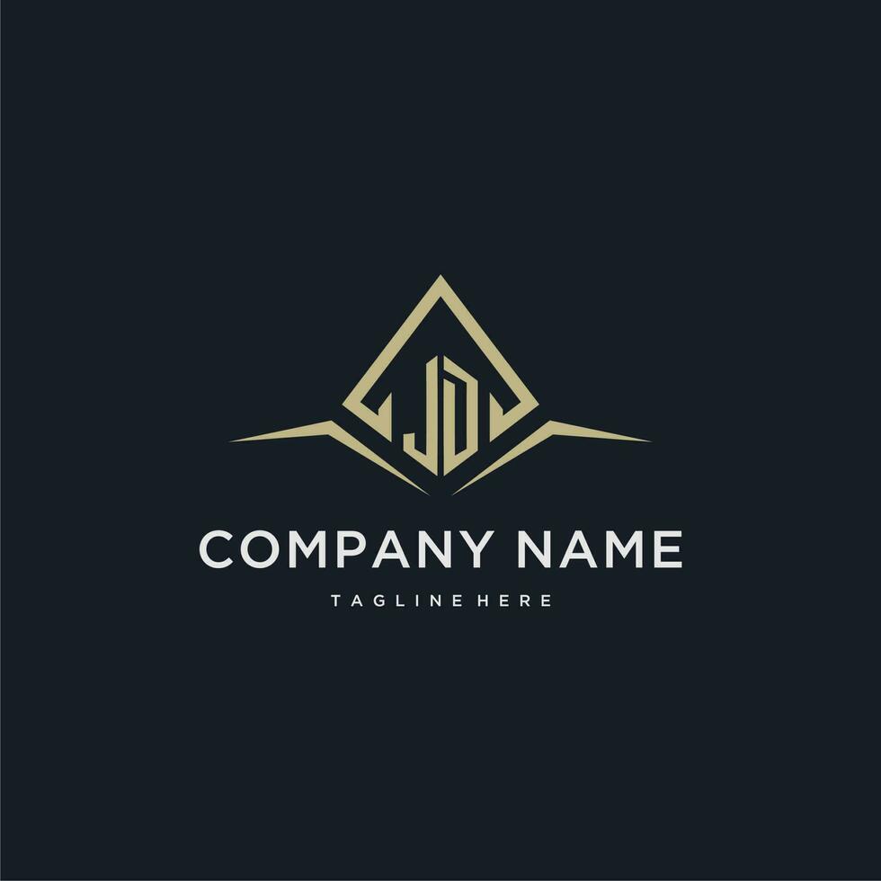 JD initial monogram logo for real estate with polygon style vector