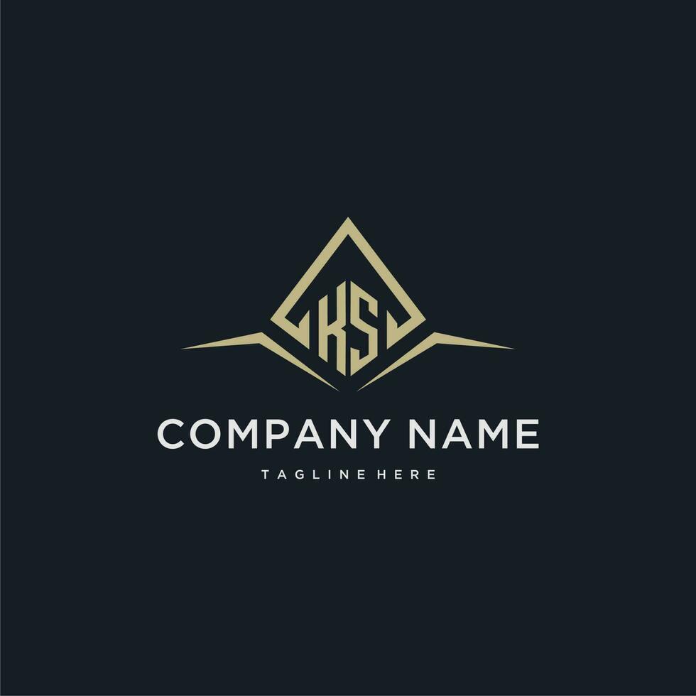 KS initial monogram logo for real estate with polygon style vector