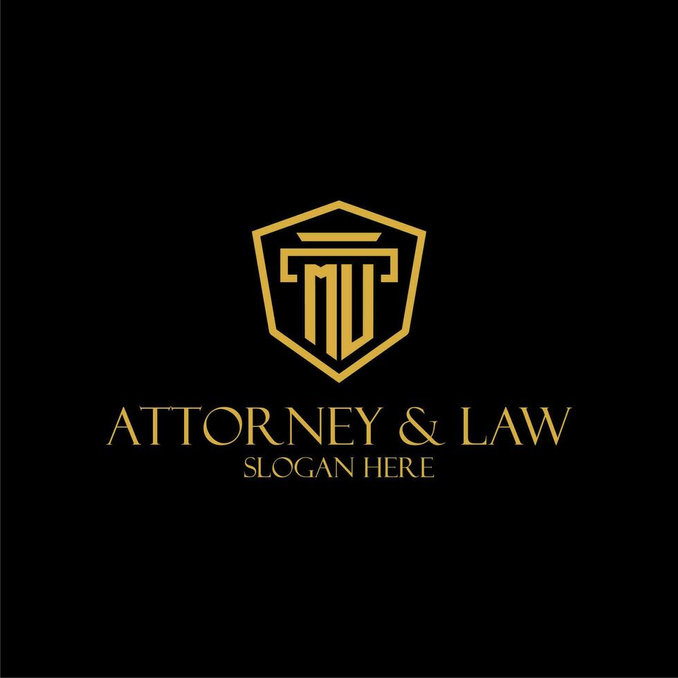 MU initial monogram for lawfirm logo ideas with creative polygon style design vector