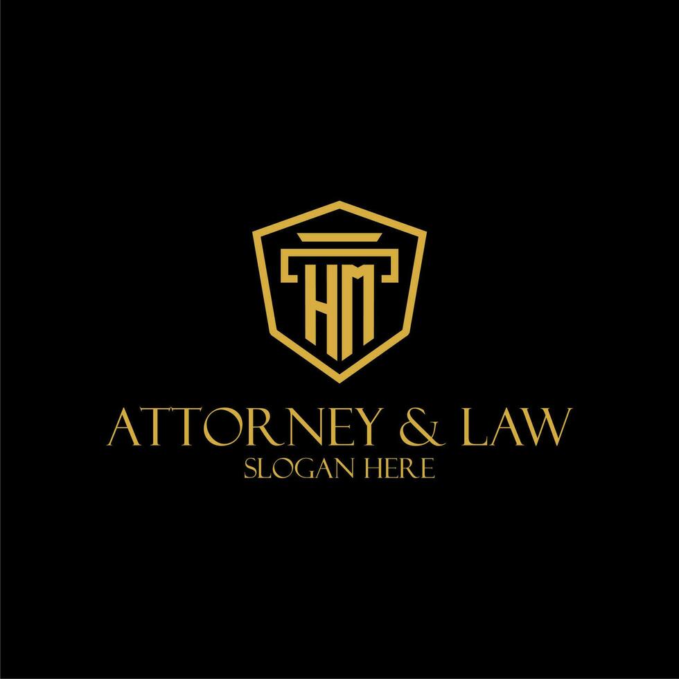HM initial monogram for lawfirm logo ideas with creative polygon style design vector