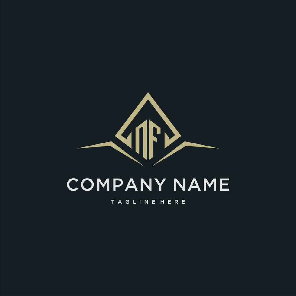 NF initial monogram logo for real estate with polygon style vector