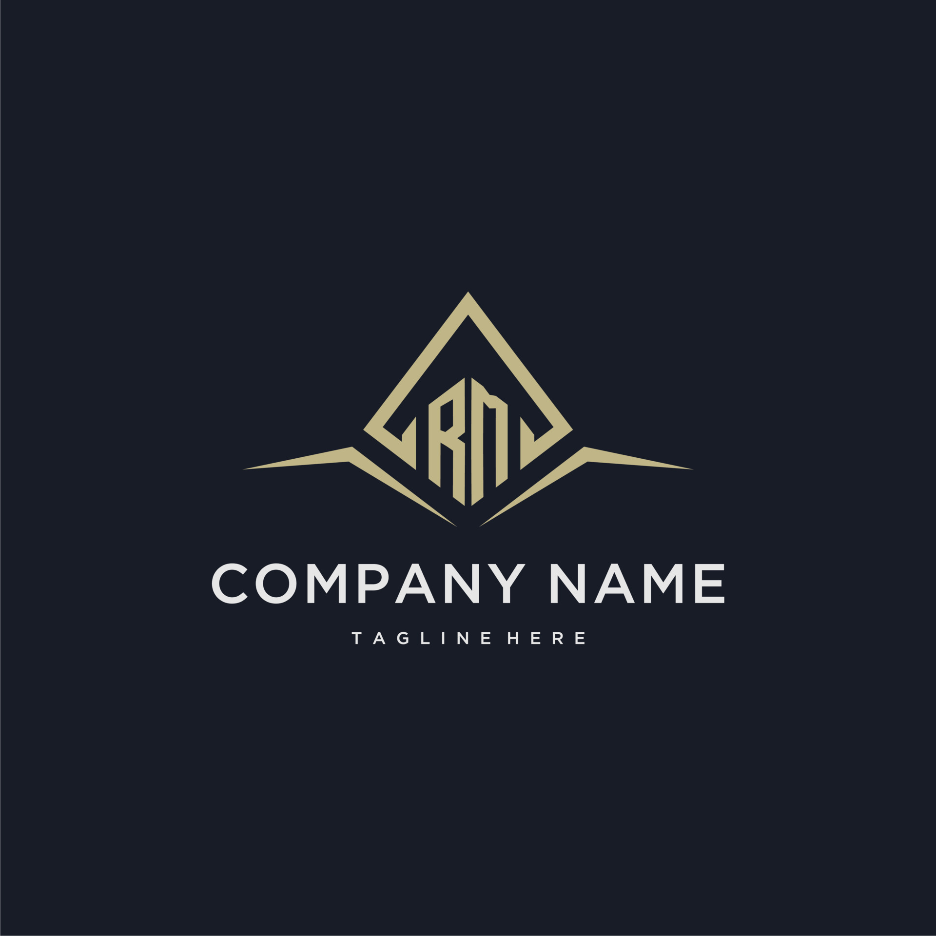 RM initial monogram logo for real estate with polygon style 24647617