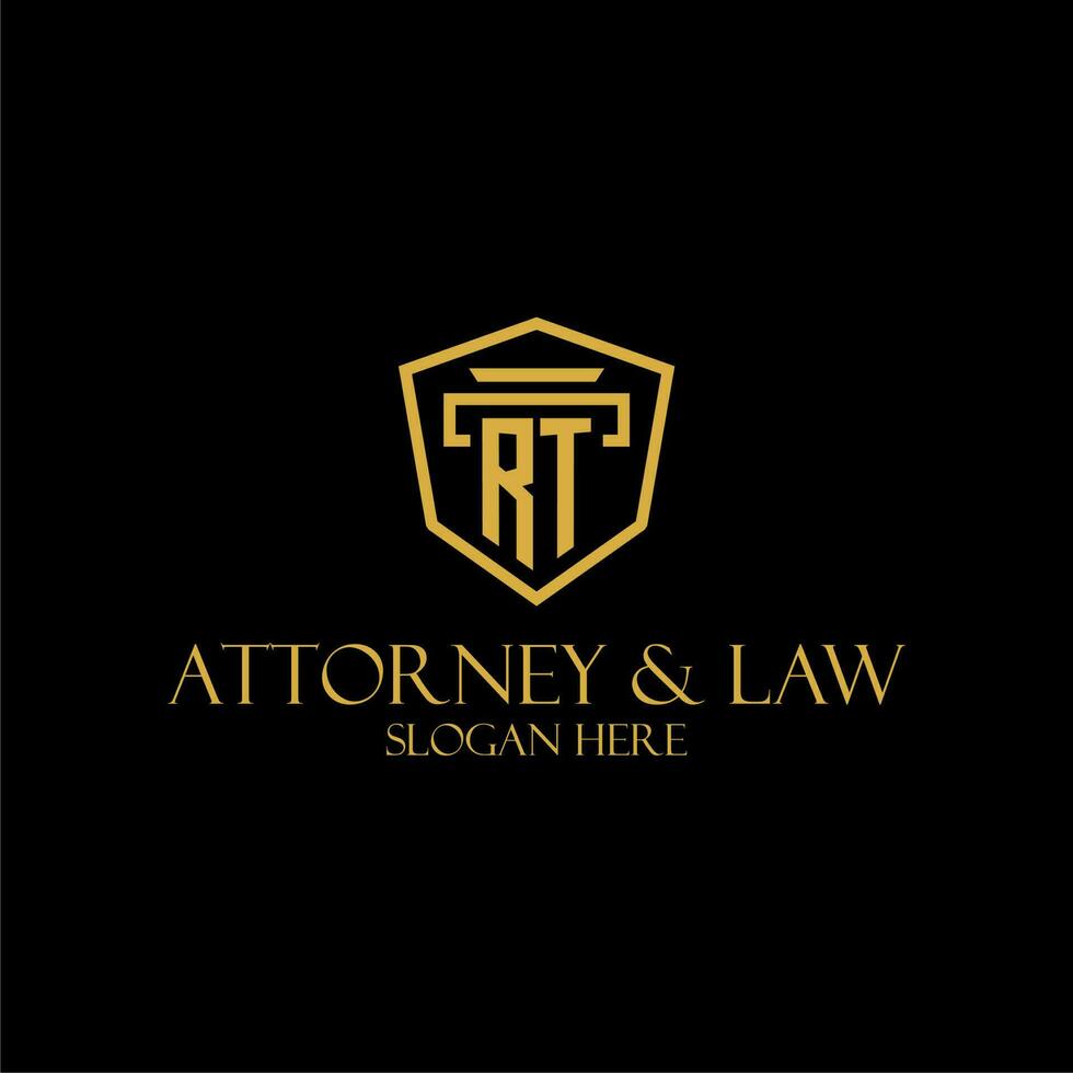 RT initial monogram for lawfirm logo ideas with creative polygon style design vector