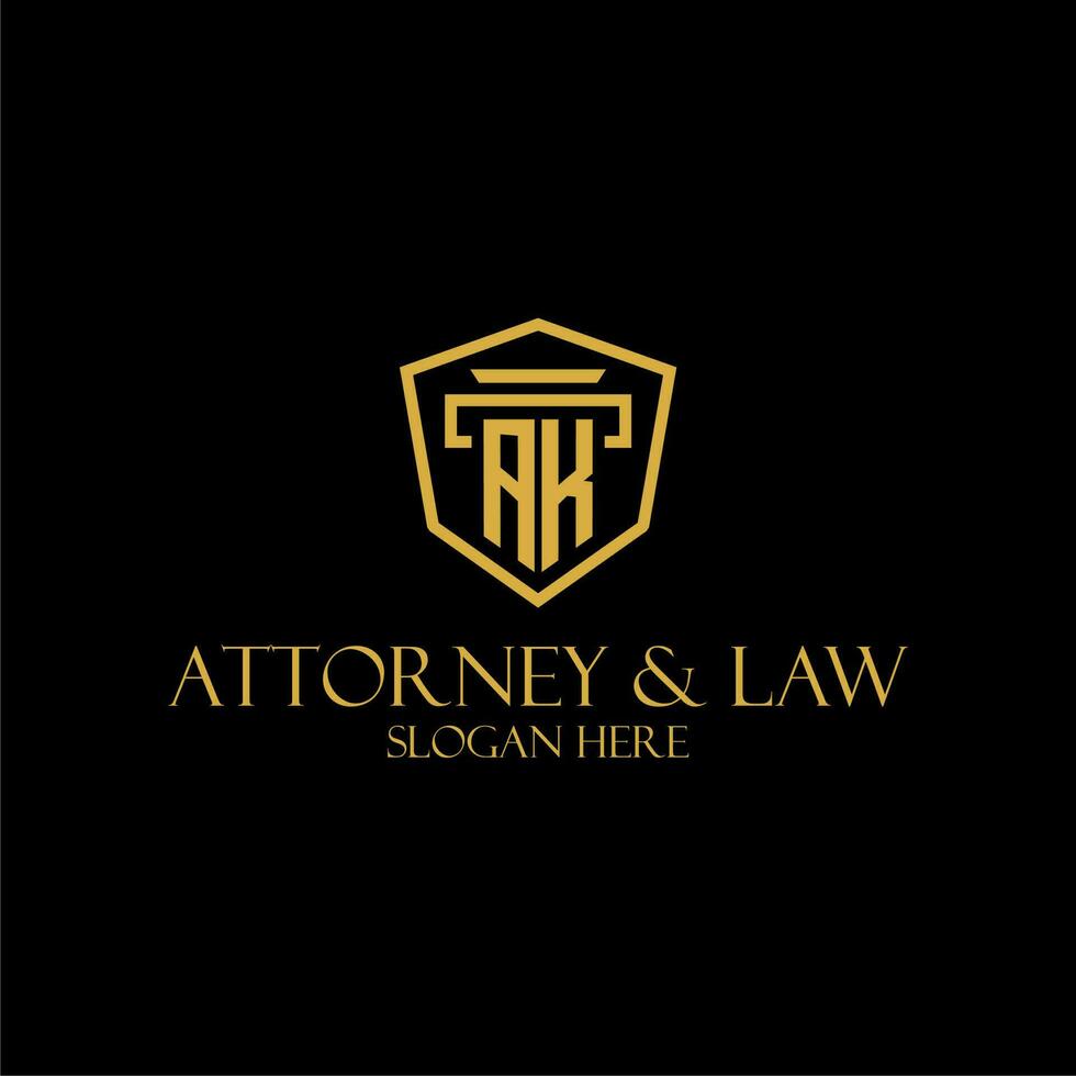 AK initial monogram for lawfirm logo ideas with creative polygon style design vector