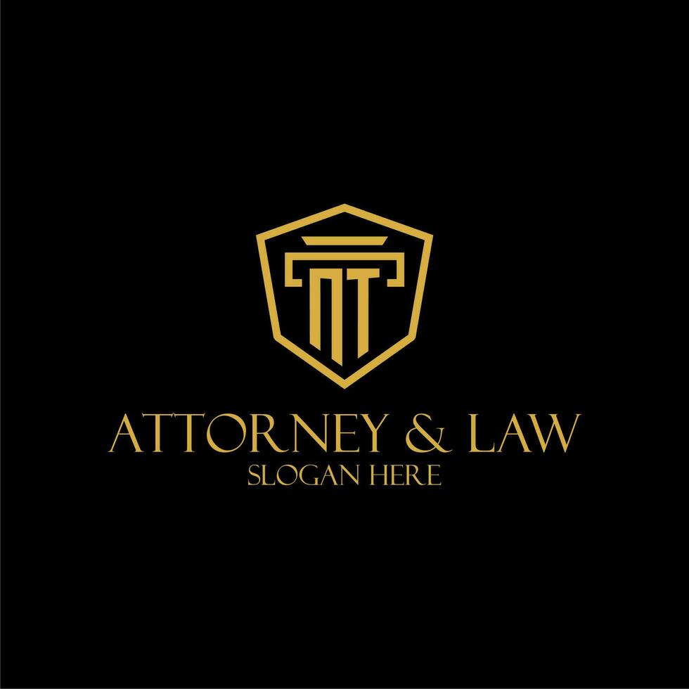 NT initial monogram for lawfirm logo ideas with creative polygon style design vector