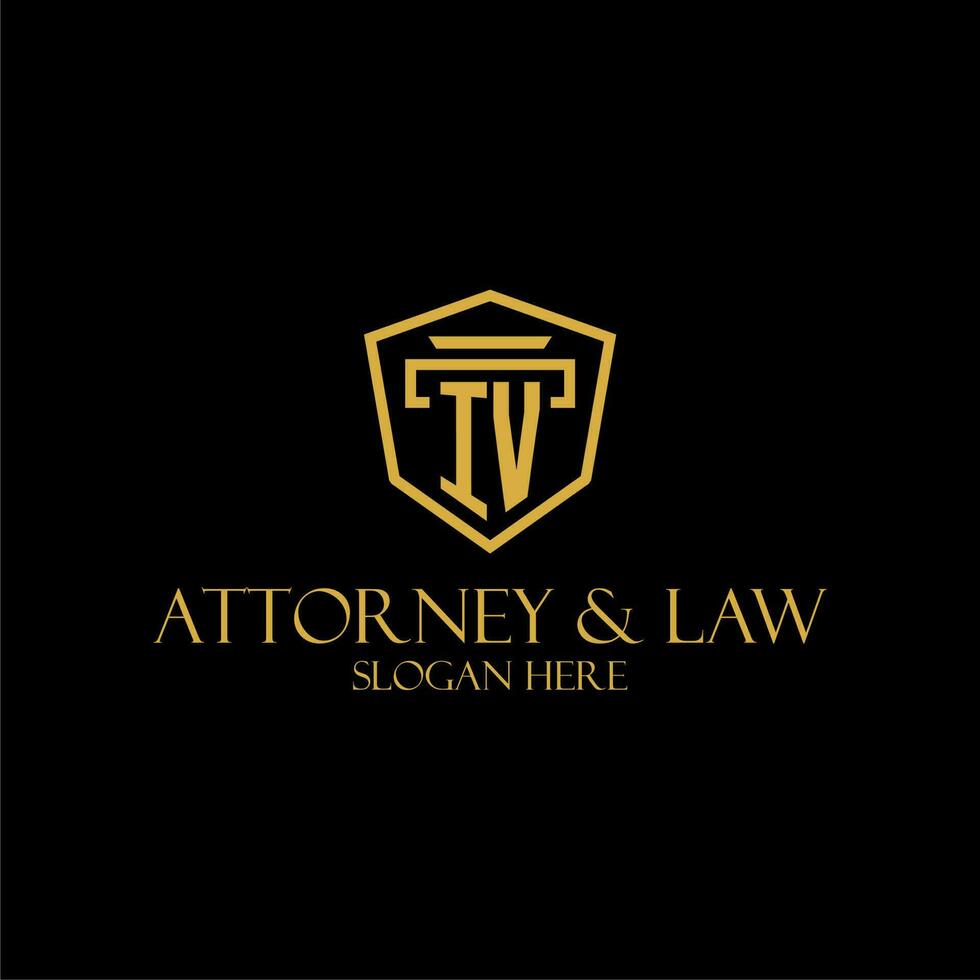IV initial monogram for lawfirm logo ideas with creative polygon style design vector